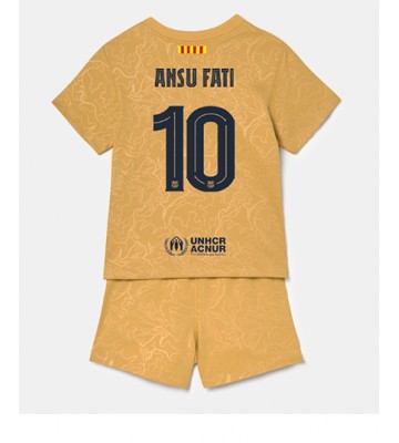 Barcelona Ansu Fati #10 Bortedraktsett Barn 2022-23 Kortermet (+ Korte bukser)